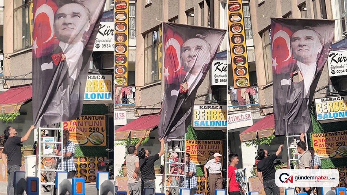 Kayseri'deki Yeni parti binasında '6 oklu' poster kesildi