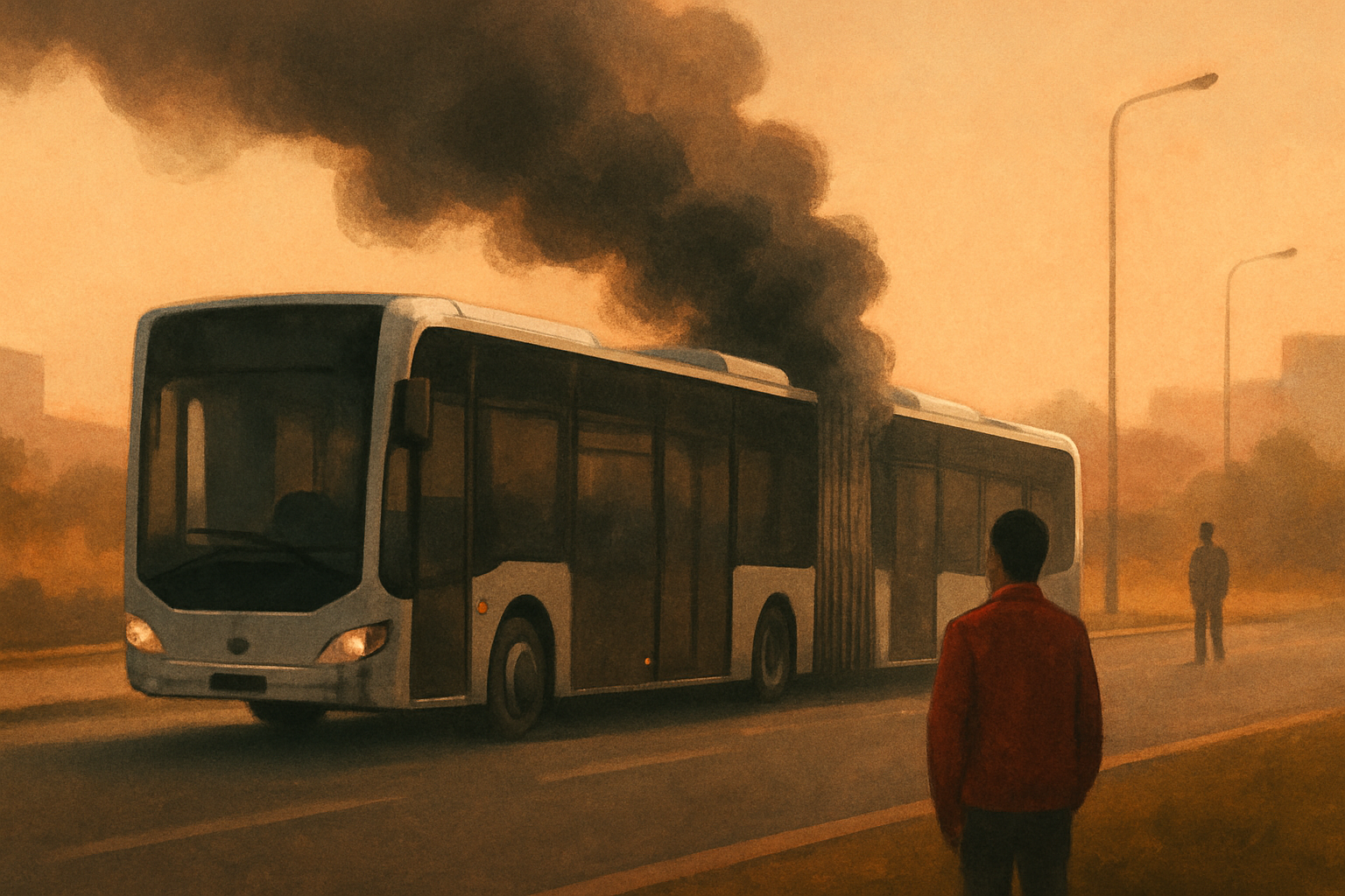 Beylikdüzü'nde Seyir Halindeki Metrobüsten Dumanlar Yükseldi