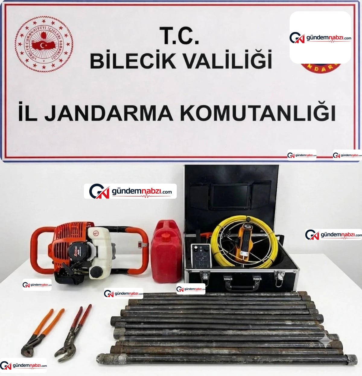 Bilecik'te kaçak sondaj yapan 3 kişi yakalandı