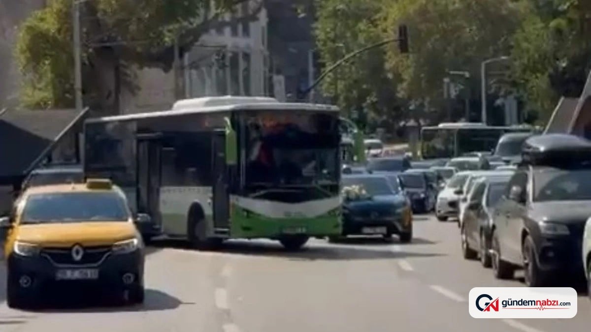 Bursa'da otobüs şoförü düğün konvoyunun önünü kesti