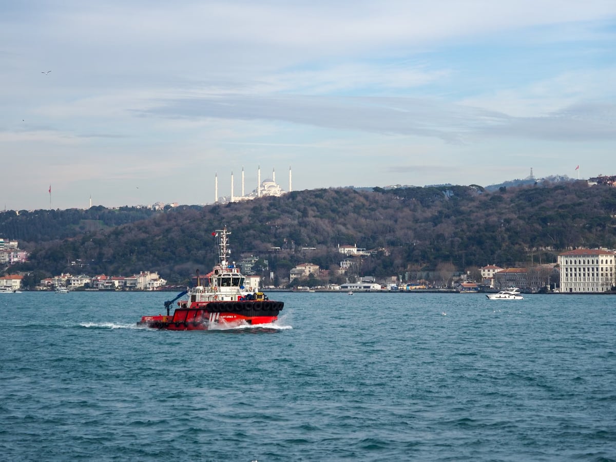 Gozne gemisi İstanbul açıklarında arızalandı