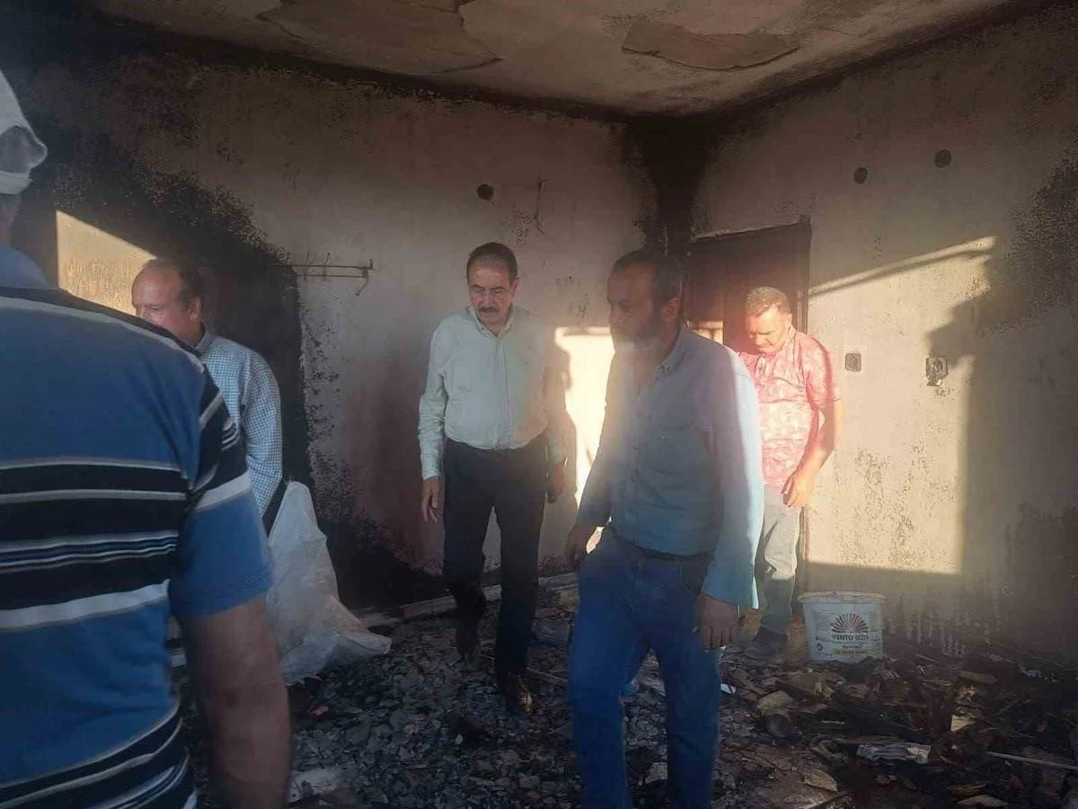 MESOB Başkanı yangından zarar gören esnafı ziyaret etti