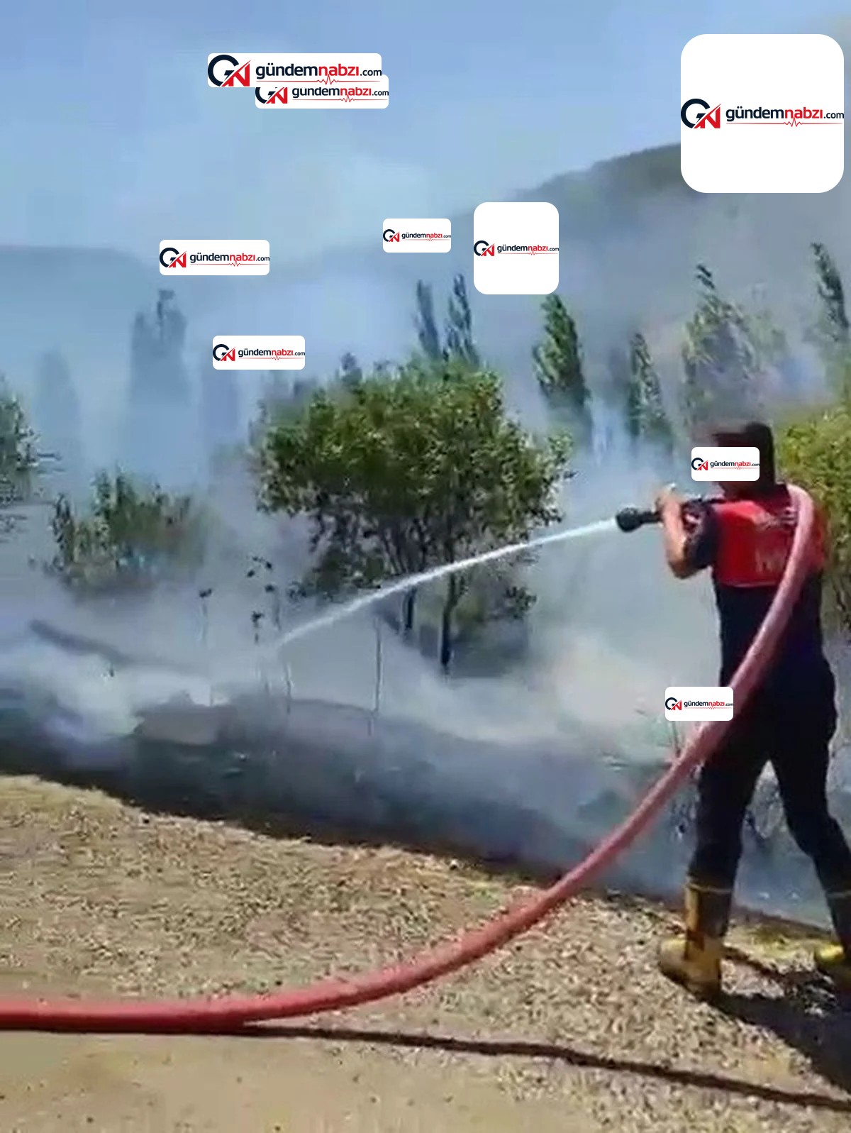 Adıyaman'da bahçe yangını çıktı, çok sayıda ağaç zarar gördü