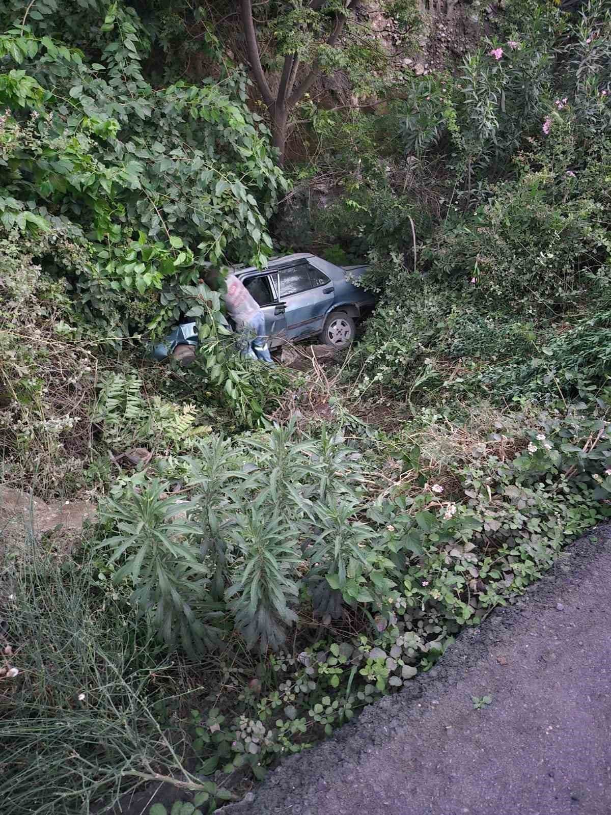 Hatay'da Tofaş otomobil dereye uçtu, sürücü yaralandı