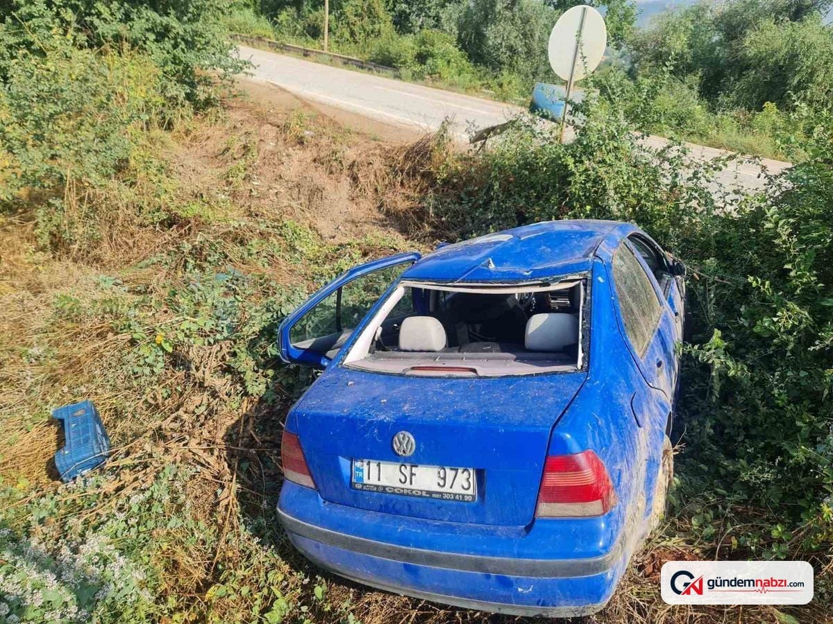 Bilecik'te takla atan otomobilde 1 yaralı
