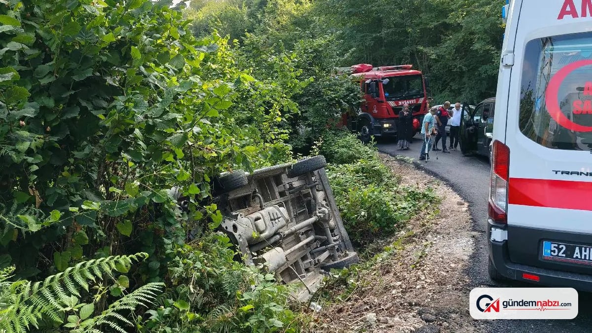 Ordu'da minibüs ile hafif ticari araç çarpıştı, yaralılar var