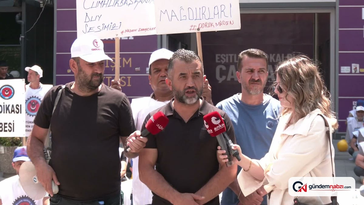 Ankara'da madencilerin oturma eylemi sürüyor