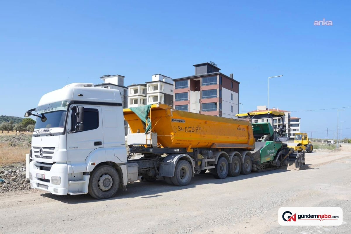 Balıkesir'de Burhaniye belediyesi 11 mahallede yol çalışması yapıyor