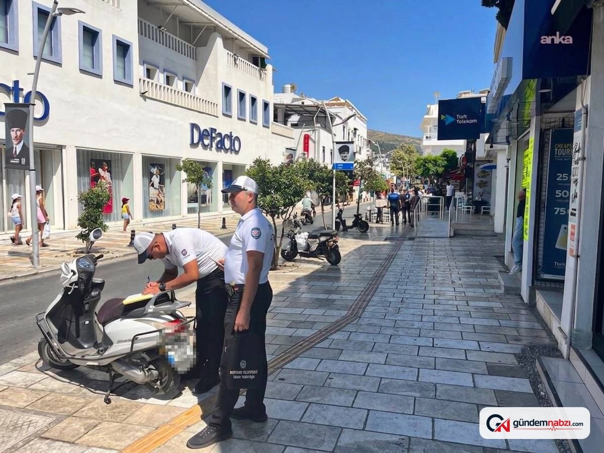 Muğla'da yaya yollarını işgal eden 3 bin 564 araca işlem
