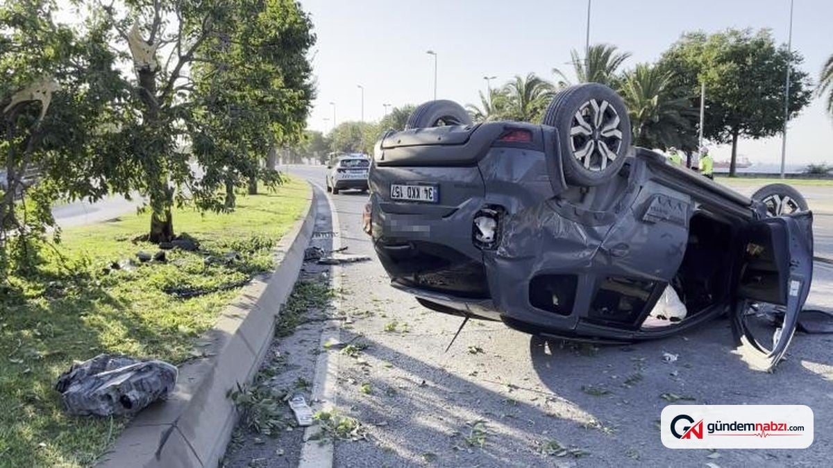 İstanbul Kartal'da takla atan otomobilin sürücüsü yaralandı