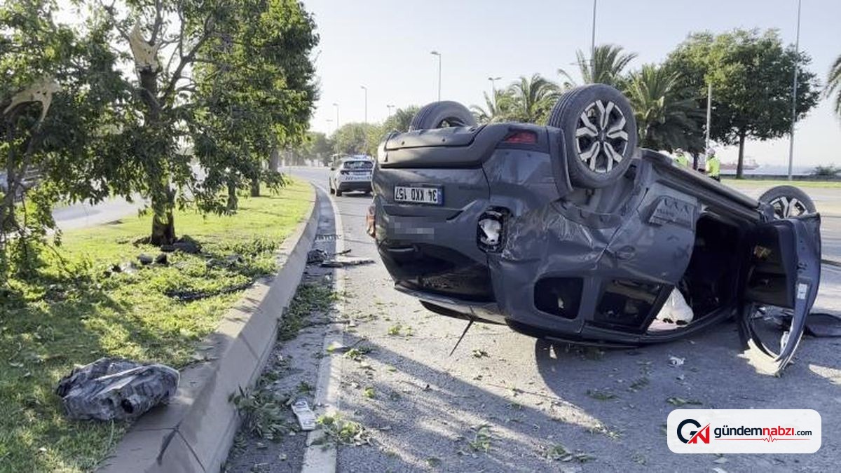 İstanbul Kartal'da takla atan otomobilin sürücüsü yaralandı