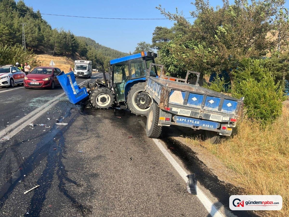Kahramanmaraş'ta traktör ve otomobil kazasında 3 yaralı