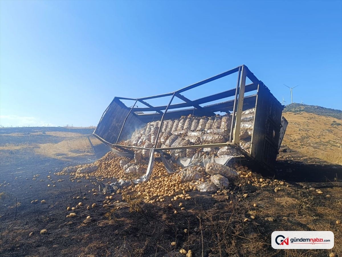 Afyonkarahisar Sandıklı'da kamyon yangını 80 hektar alanı küle çevirdi