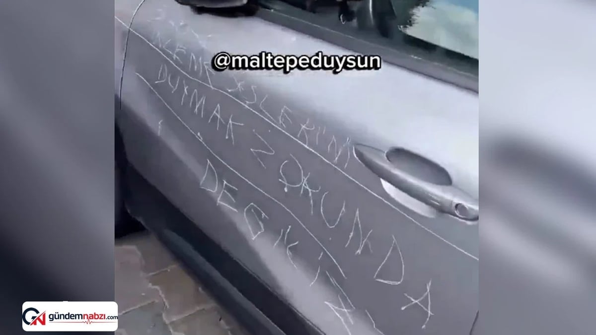 Maltepe'de park halindeki araca zarar verildi