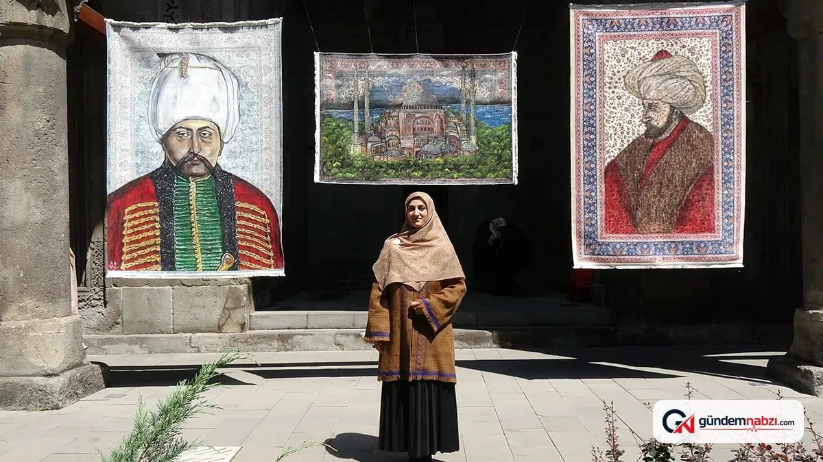 Şeyma Sezer, Türk kilimlerini tuvale dönüştürüyor