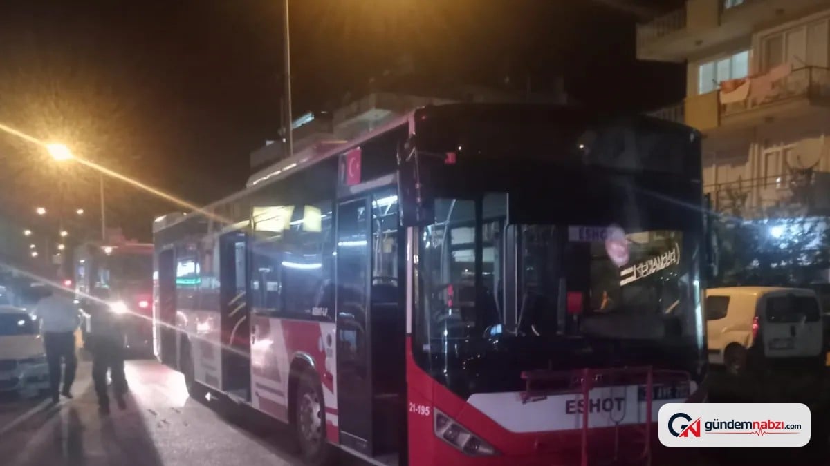 İzmir Bayındır'da belediye otobüsünün motor kısmında yangın çıktı