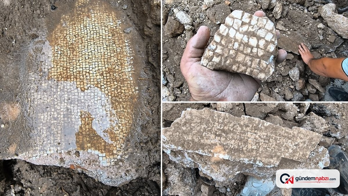 Hatay'da altyapı kazısında 1500 yıllık mozaik bulundu