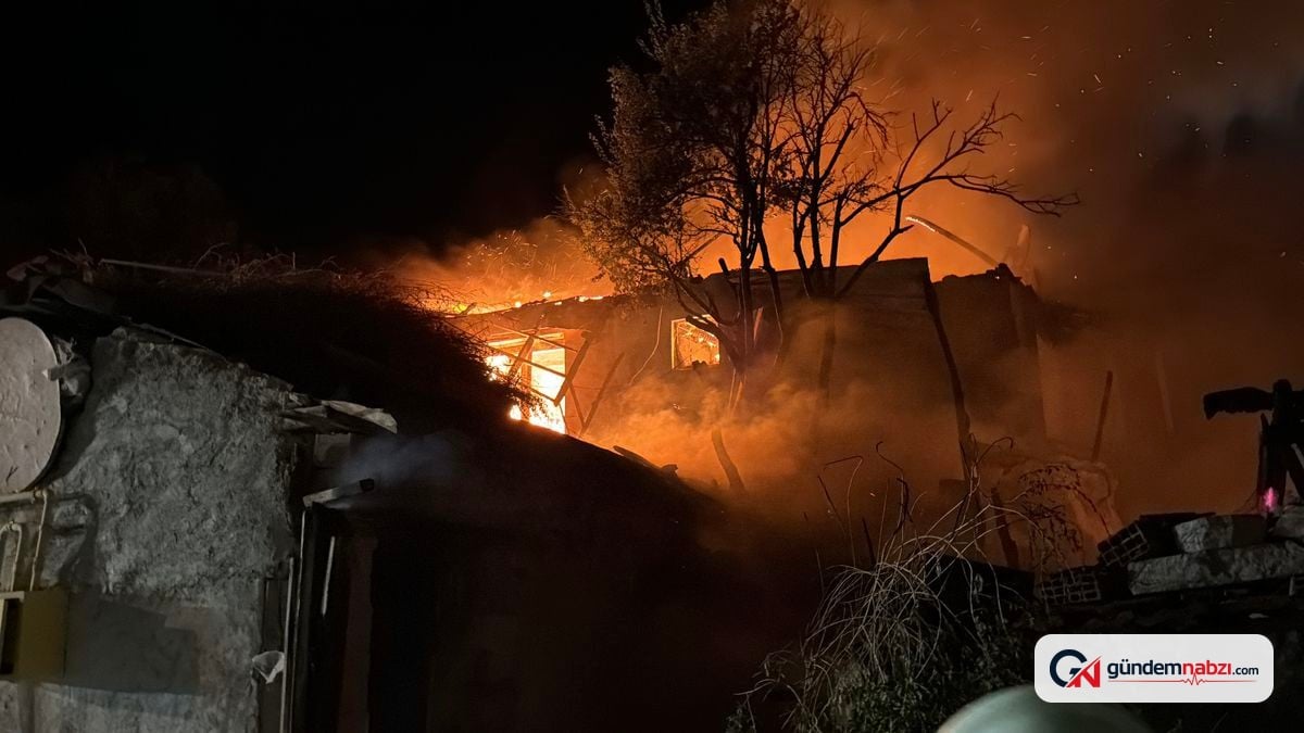 Kütahya'da ev bahçesinde çıkan yangında ev kullanılamaz hale geldi