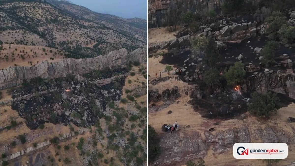 Hakkari'de köylüler ormanlık alandaki yangını söndürdü