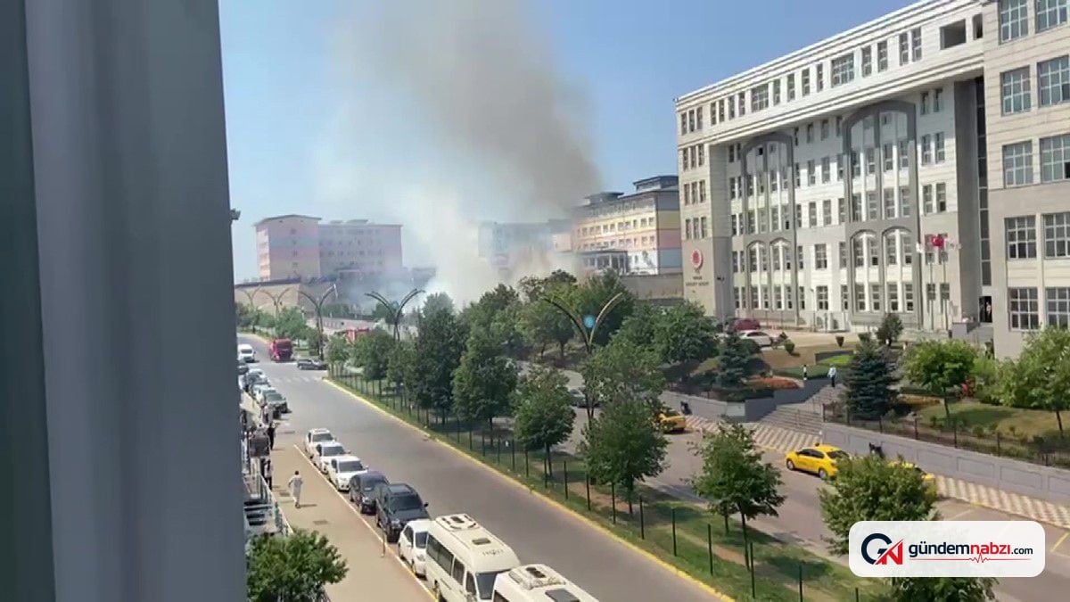 Kocaeli'de adliye bahçesinde yangın çıktı