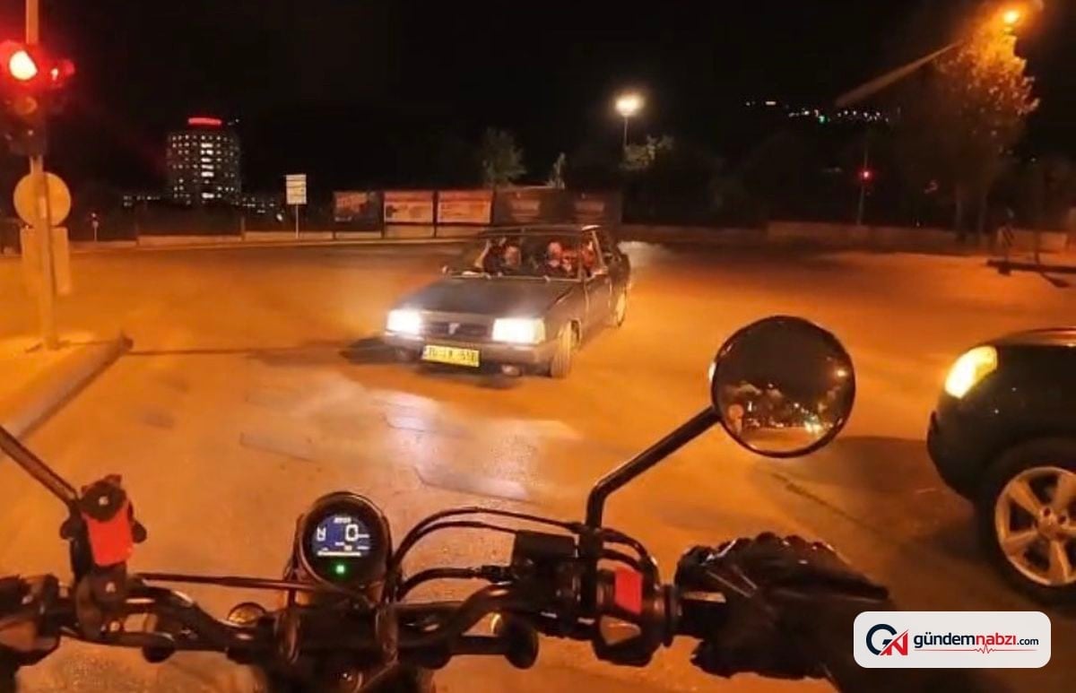 Denizli'de ters şeride giren otomobil sürücüsü tehlike saçtı