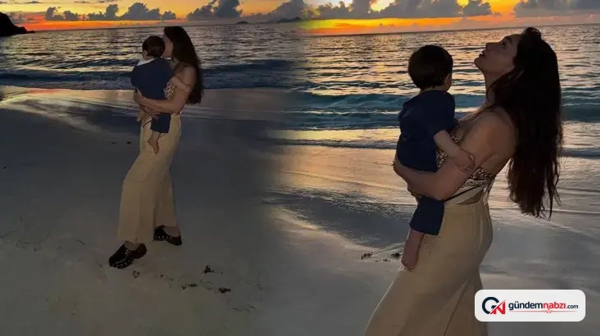 Neslihan Atagül, oğlu Aziz'in yeni fotoğrafını paylaştı