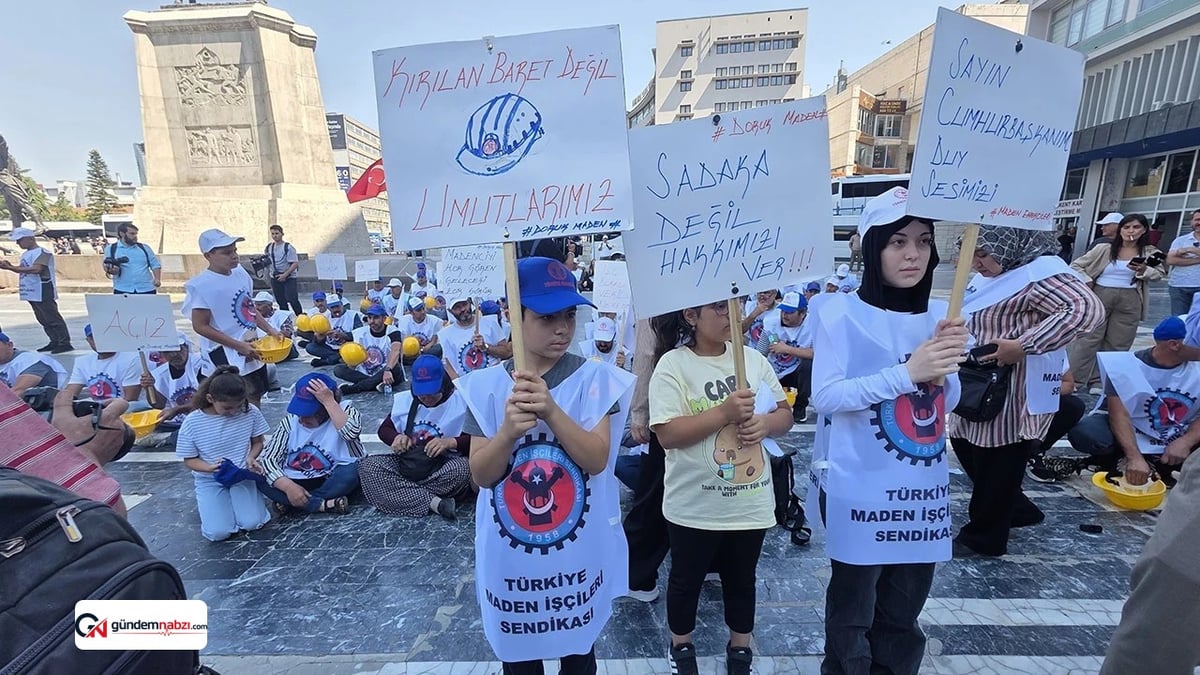 Doruk maden işçileri Ankara'da aileleriyle yürüyüş düzenledi