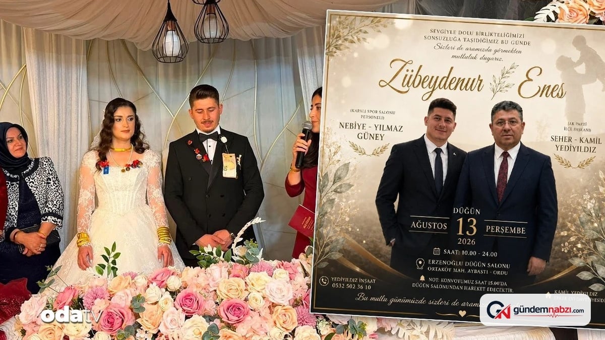 AKP Aybastı İlçe Başkanı Yediyıldız, oğlunun düğün davetiyesinde kendi fotoğrafını kullandı