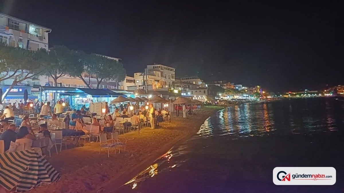Sahiller Gündüz plaj, akşam restoran olarak kullanılıyor