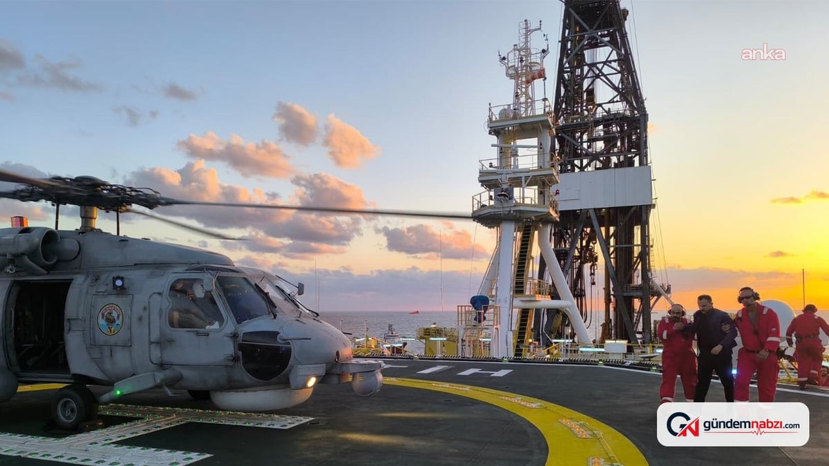 Fatih sondaj gemisinde yaralanan personel helikopterle hastaneye kaldırıldı