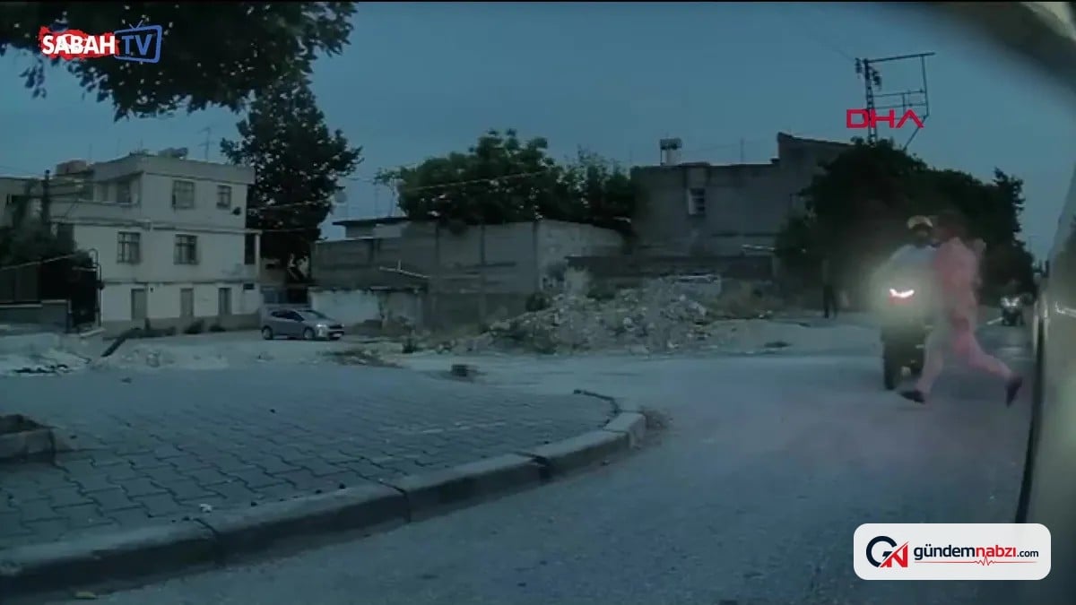Adana'da motosikletin çarptığı kadın, çantasını alıp koşarak uzaklaştı