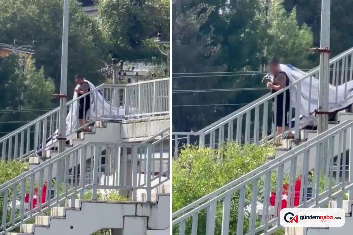 Cumhurbaşkanı Erdoğan'ın pankartını söken Ufuk Ö. tutuklandı