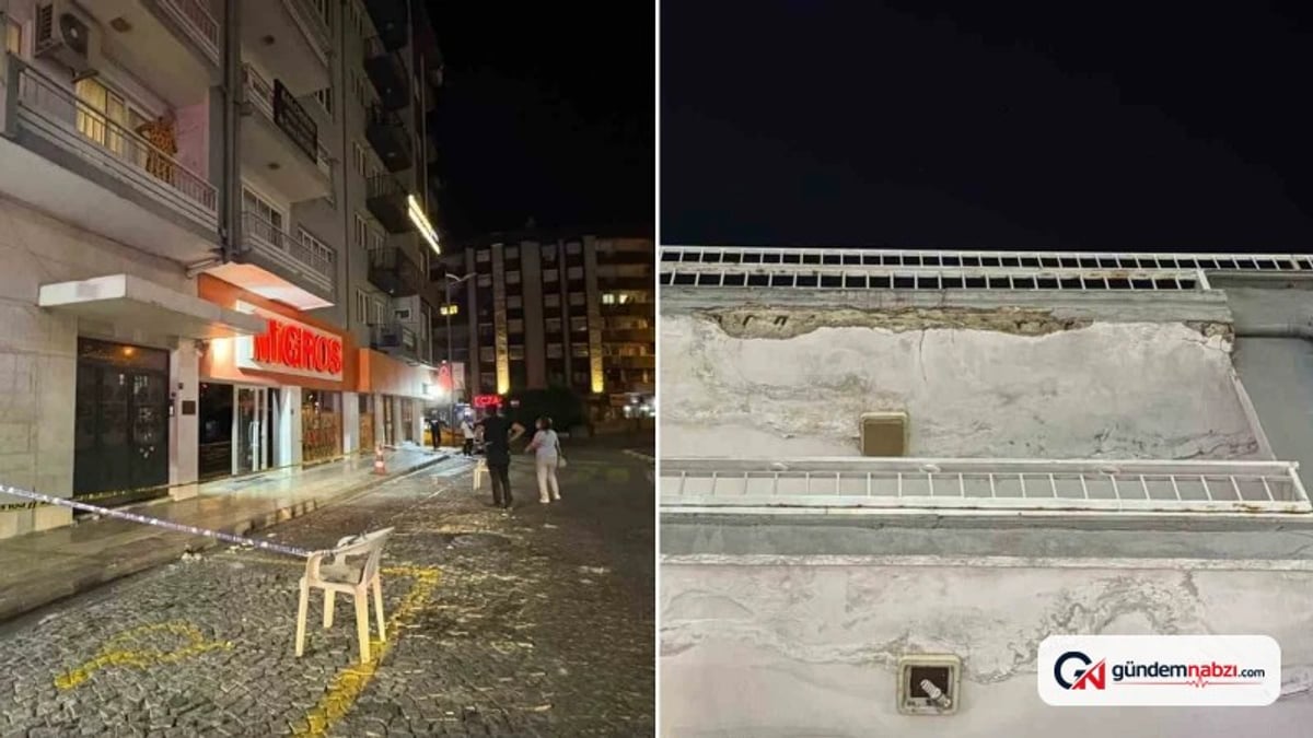 Çatıdan kopan beton parçaları bir kişiyi yaraladı