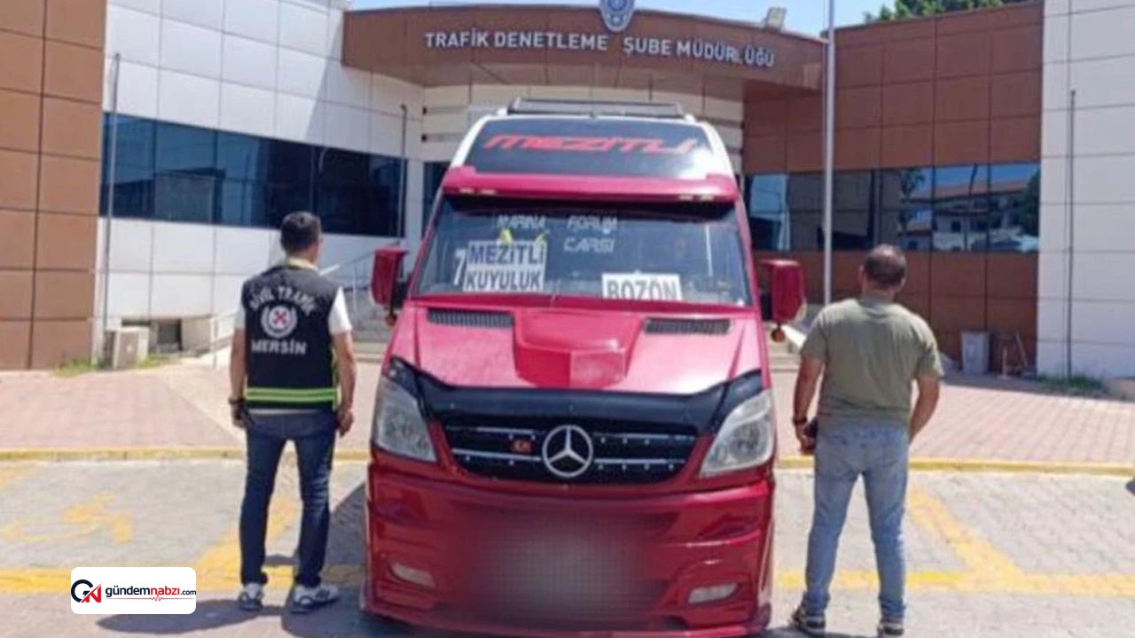 Mersin'de ters şeritte giden sürücüye ceza