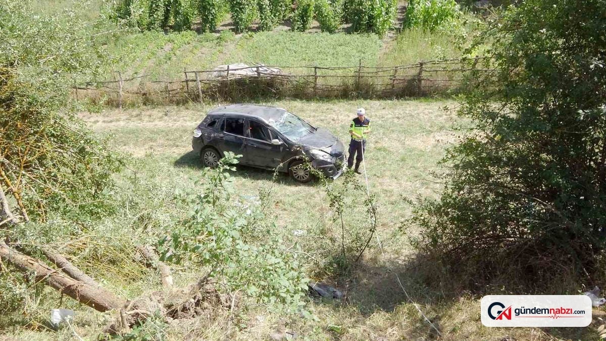 Küre'de şarampole uçan otomobilde 4 kişi yaralandı
