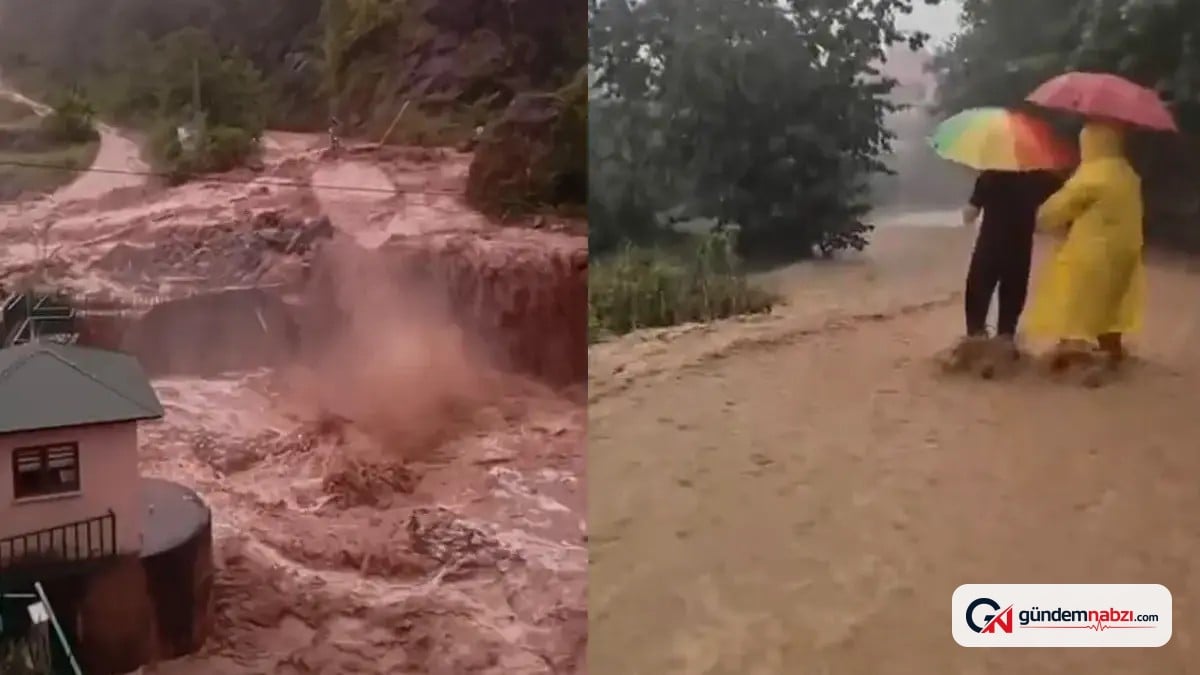 Giresun'da sağanak yağış nedeniyle dereler taştı, yollar kapandı