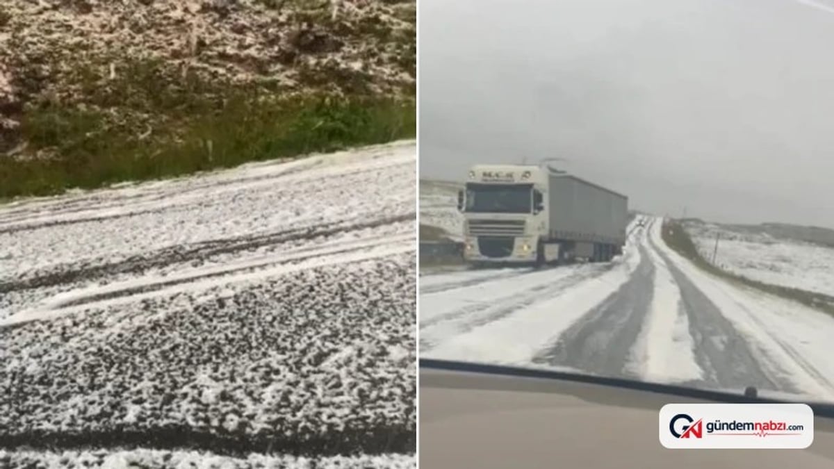 Artvin'de dolu yağışı Sahara Geçidi'ni beyaza bürüdü