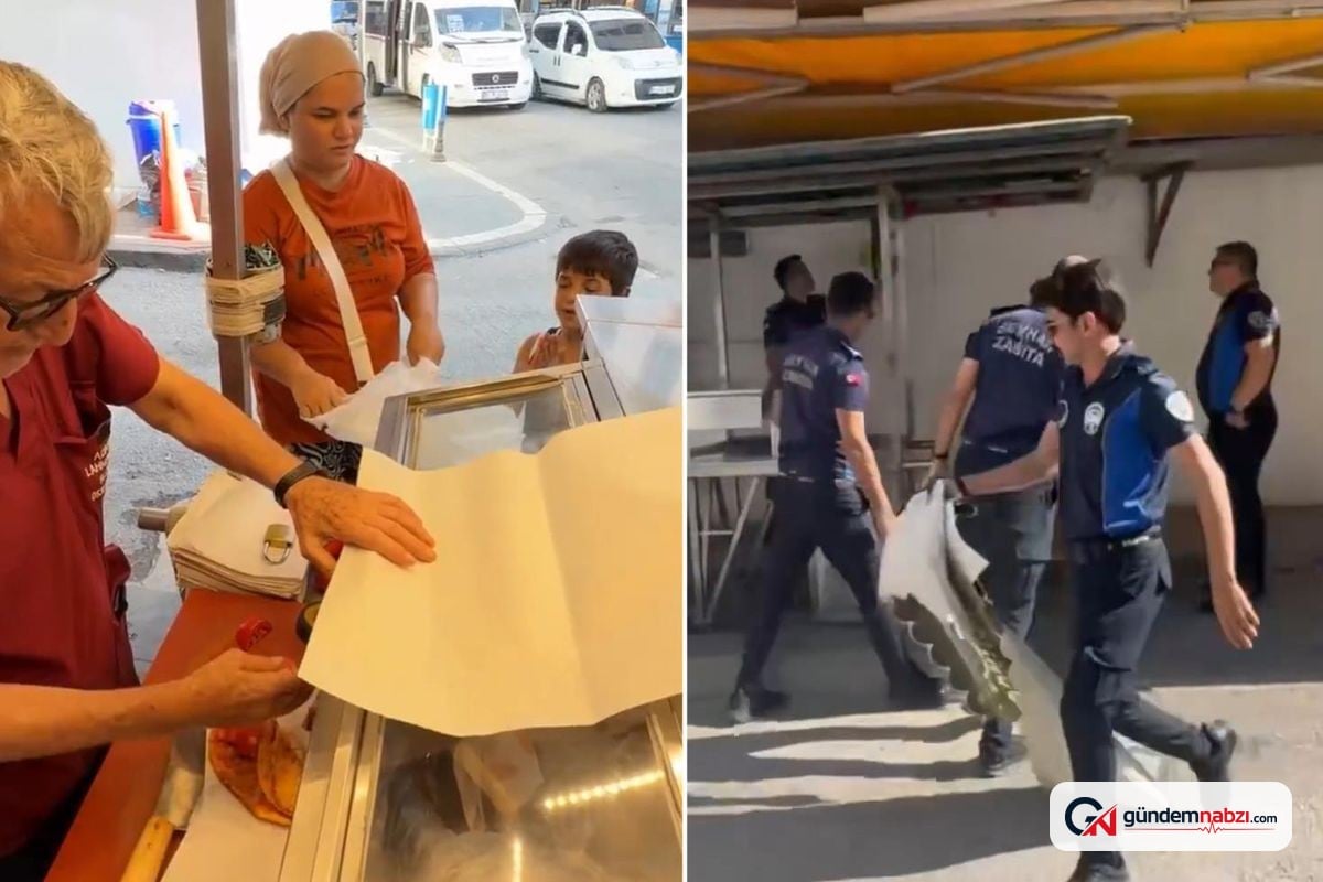 Adana'da özür dileyen seyyar satıcının tezgâhı kaldırıldı