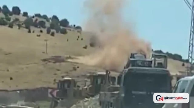 Adıyaman'da kontrollü patlatma yangına neden oldu