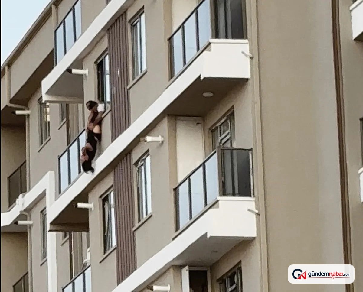 Aksaray'da Yedinci kattan atlamak isteyen kadın son anda kurtarıldı
