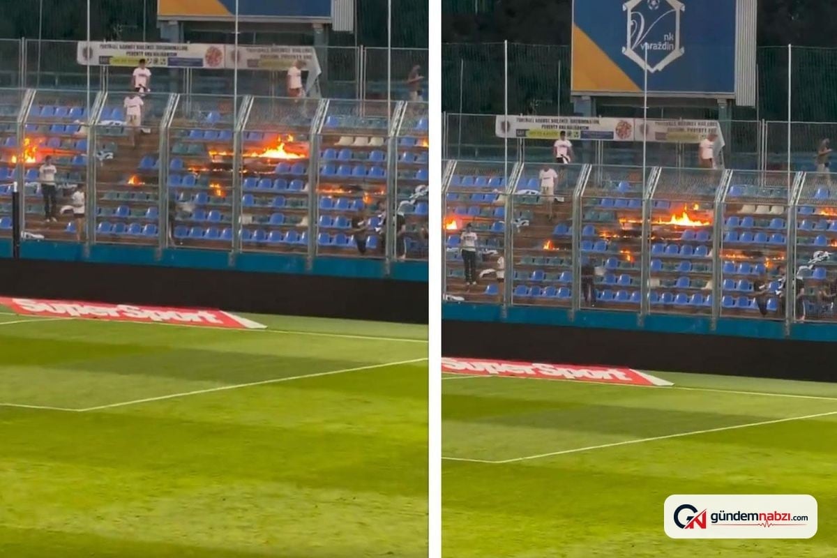 Hajduk Split taraftarları tribünü ateşe verdi
