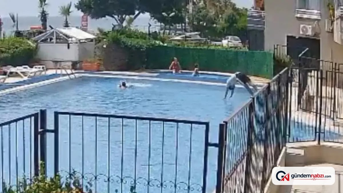 Mersin'de havuzda boğulma tehlikesi geçiren çocuğu görevli kurtardı