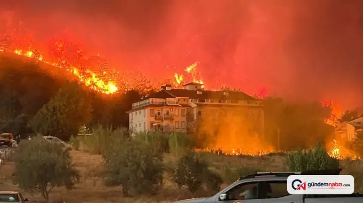 Muğla'da orman yangınına destek verirken traktörü yandı