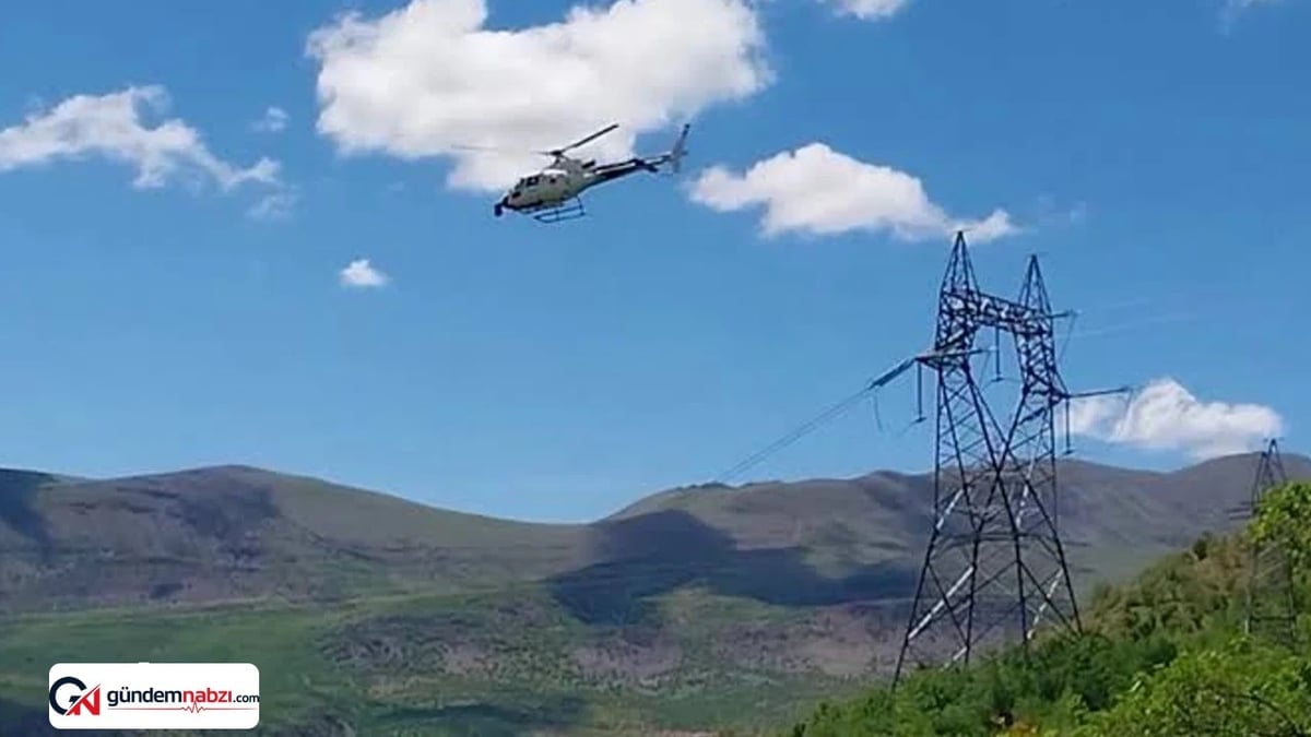 Giresun Piraziz'de yüksek gerilim çalışması yapan helikopter düştü