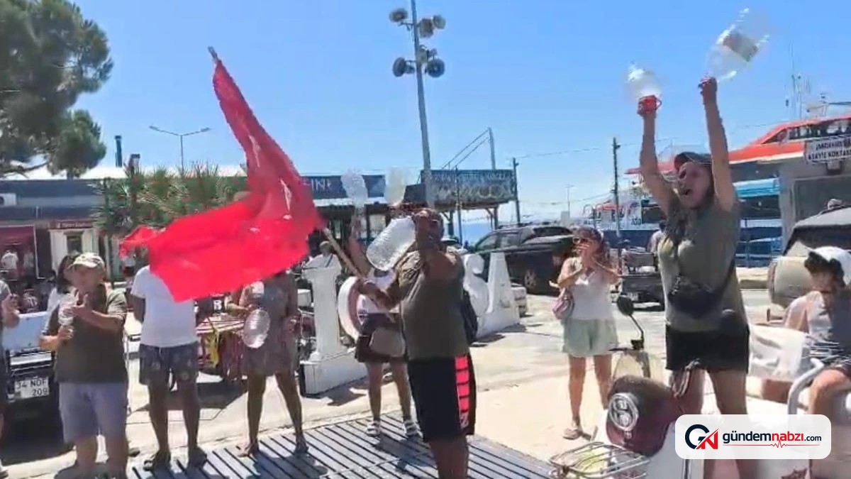 Avşa Adası'nda su sıkıntısı protesto edildi