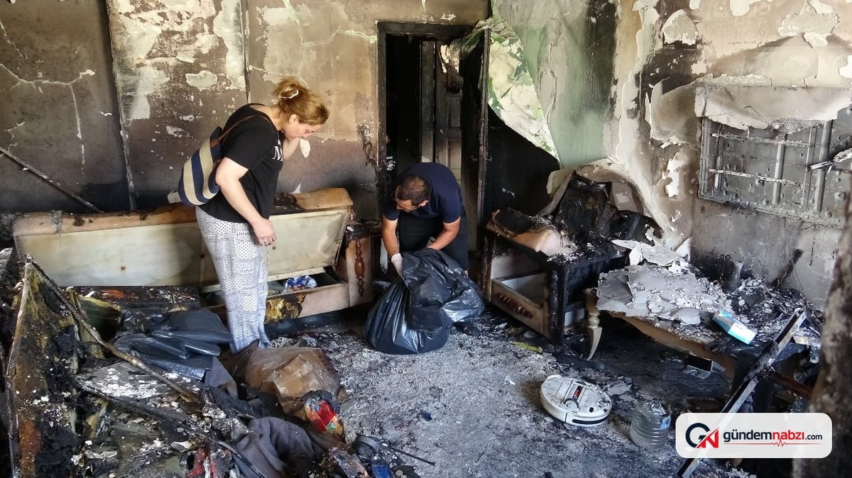 Hatay'da patlamalarla yanan dairede anne ve oğlu yaralandı