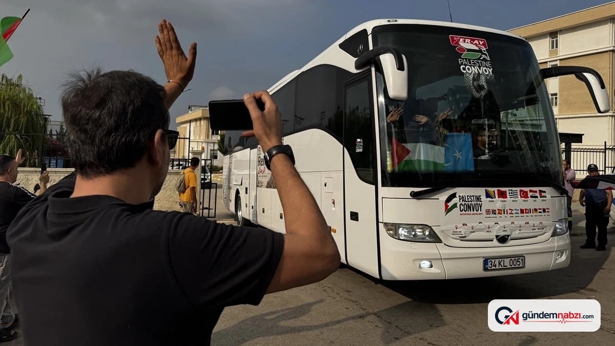 Filistin Konvoyu Adana'dan uğurlandı
