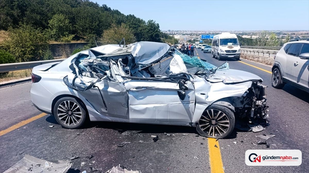 Tekirdağ Çerkezköy'de tır ile otomobil çarpıştı, 1 kişi yaralandı