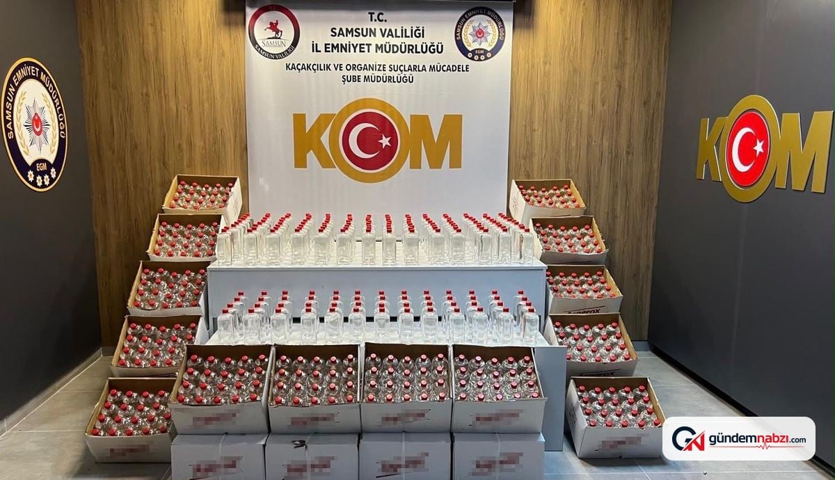 Samsun'da Kaçakçılık operasyonunda 1 ton 160 litre etil alkol ele geçirildi