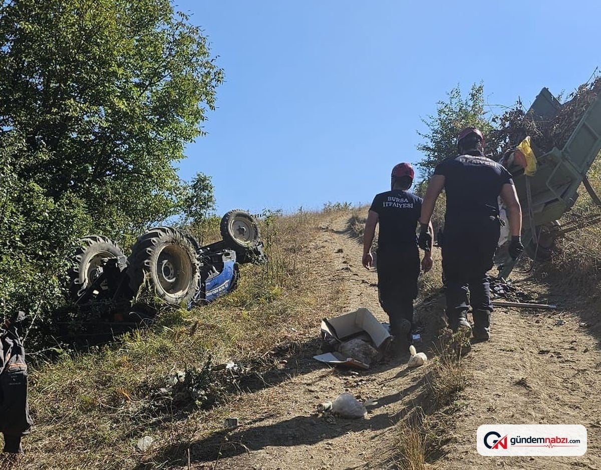 Bursa'da şarampole devrilen traktörün 15 yaşındaki sürücüsü hayatını kaybetti